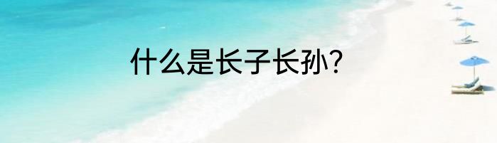 什么是长子长孙？
