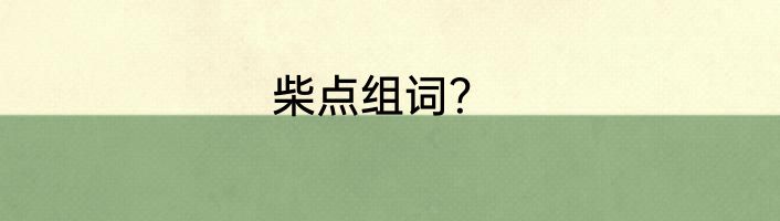 柴点组词？