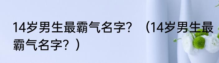 14岁男生最霸气名字？（14岁男生最霸气名字？）