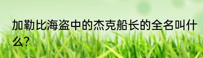加勒比海盗中的杰克船长的全名叫什么？