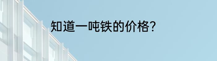 知道一吨铁的价格？