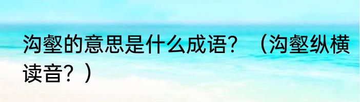 沟壑的意思是什么成语？（沟壑纵横读音？）