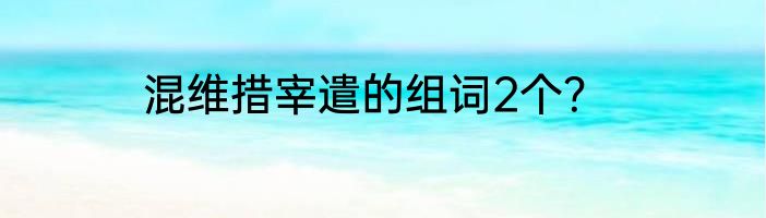 混维措宰遣的组词2个？