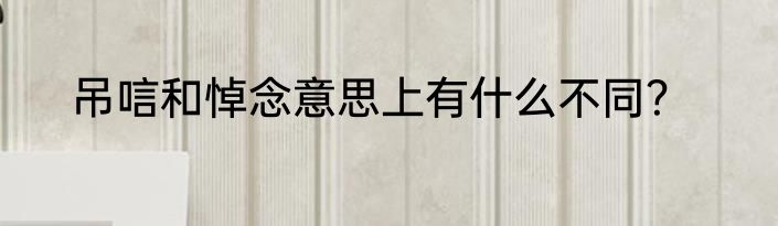 吊唁和悼念意思上有什么不同？