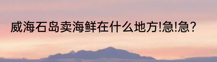 威海石岛卖海鲜在什么地方!急!急？