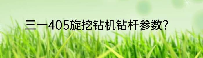 三一405旋挖钻机钻杆参数？