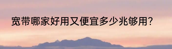 宽带哪家好用又便宜多少兆够用？