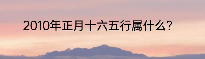 2010年正月十六五行属什么？