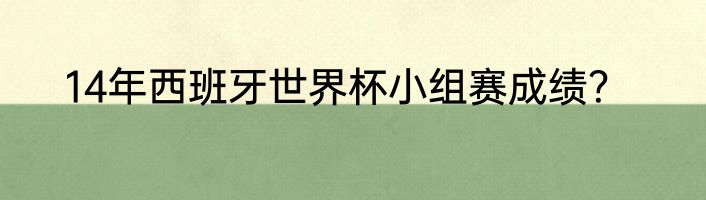 14年西班牙世界杯小组赛成绩？