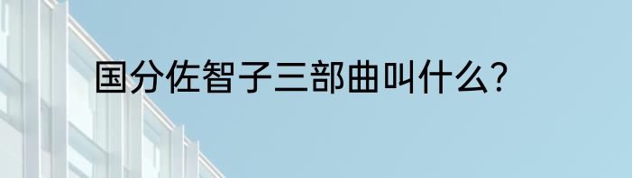 国分佐智子三部曲叫什么？