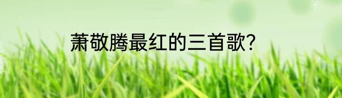 萧敬腾最红的三首歌？