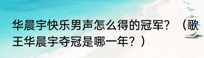 华晨宇快乐男声怎么得的冠军？（歌王华晨宇夺冠是哪一年？）