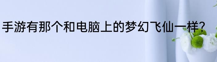 手游有那个和电脑上的梦幻飞仙一样？