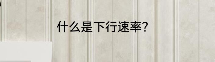 什么是下行速率？