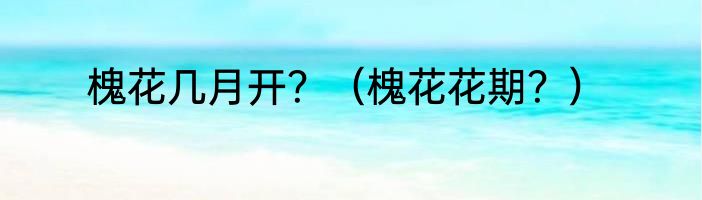 槐花几月开？（槐花花期？）