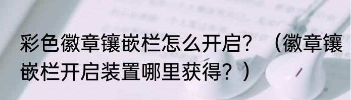 彩色徽章镶嵌栏怎么开启？（徽章镶嵌栏开启装置哪里获得？）