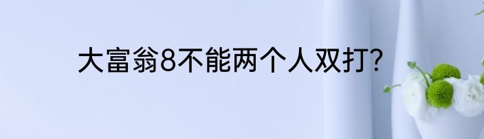 大富翁8不能两个人双打？