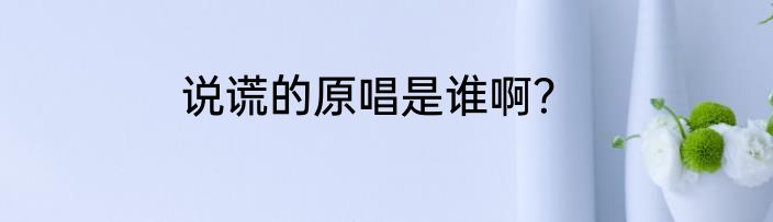 说谎的原唱是谁啊？