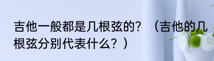吉他一般都是几根弦的？（吉他的几根弦分别代表什么？）