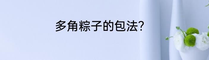 多角粽子的包法？