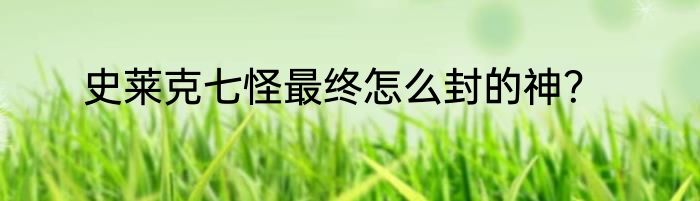 史莱克七怪最终怎么封的神？