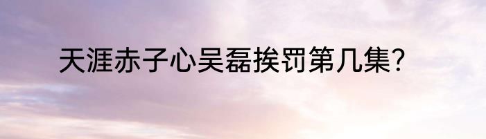 天涯赤子心吴磊挨罚第几集？