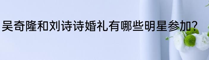 吴奇隆和刘诗诗婚礼有哪些明星参加？