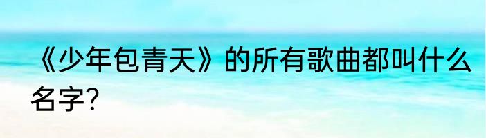《少年包青天》的所有歌曲都叫什么名字？