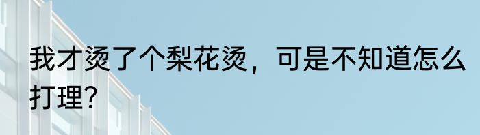 我才烫了个梨花烫，可是不知道怎么打理？