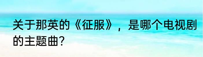 关于那英的《征服》，是哪个电视剧的主题曲？