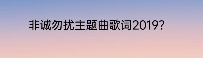非诚勿扰主题曲歌词2019？