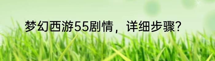 梦幻西游55剧情，详细步骤？
