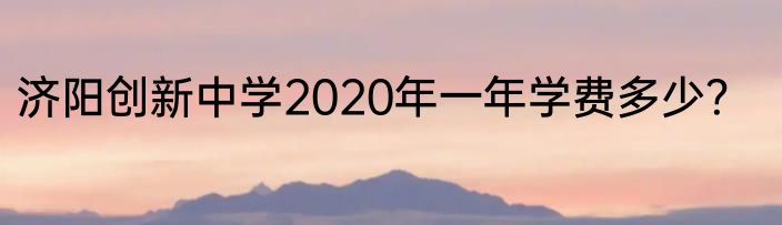 济阳创新中学2020年一年学费多少？