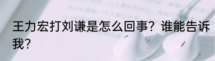 王力宏打刘谦是怎么回事？谁能告诉我？