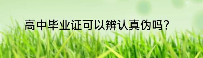 高中毕业证可以辨认真伪吗？