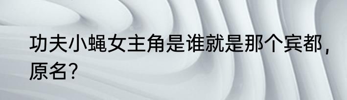 功夫小蝇女主角是谁就是那个宾都，原名？