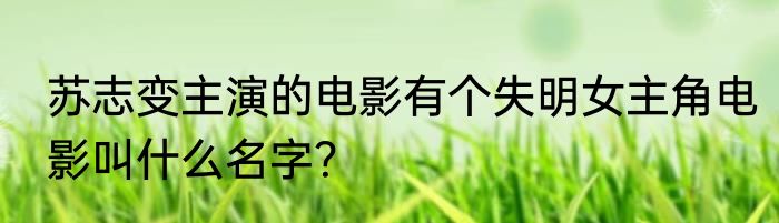 苏志变主演的电影有个失明女主角电影叫什么名字？
