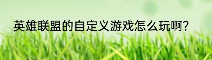 英雄联盟的自定义游戏怎么玩啊？