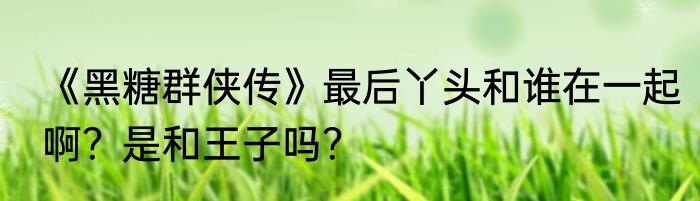 《黑糖群侠传》最后丫头和谁在一起啊？是和王子吗？