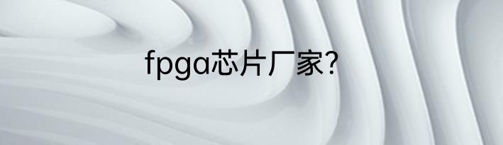 fpga芯片厂家？