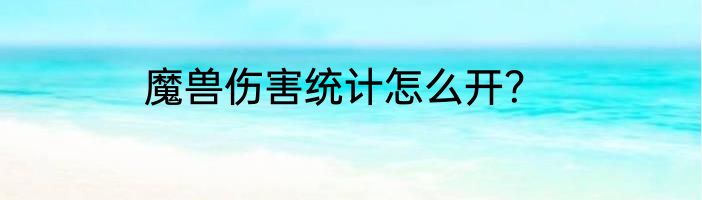 魔兽伤害统计怎么开？