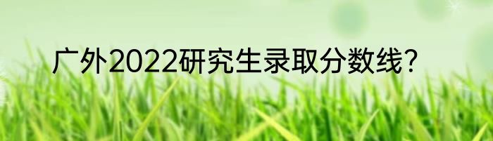广外2022研究生录取分数线？