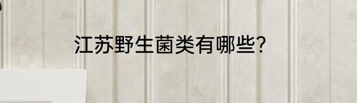 江苏野生菌类有哪些？