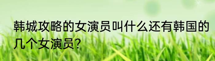 韩城攻略的女演员叫什么还有韩国的几个女演员？