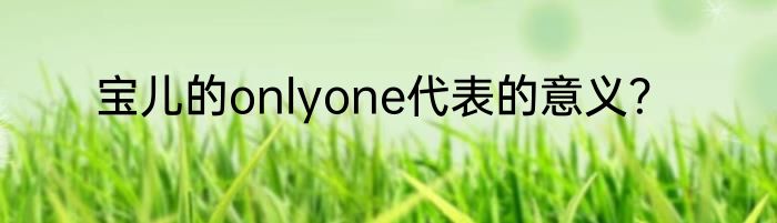宝儿的onlyone代表的意义？