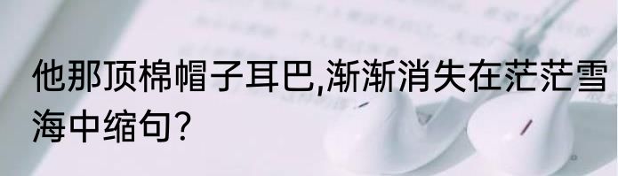 他那顶棉帽子耳巴,渐渐消失在茫茫雪海中缩句？