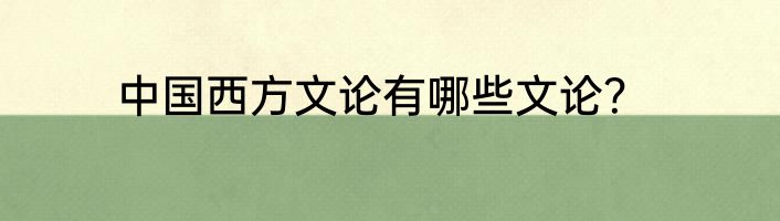 中国西方文论有哪些文论？