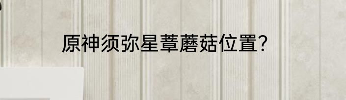 原神须弥星蔁蘑菇位置？