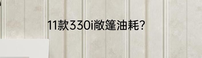 11款330i敞篷油耗？
