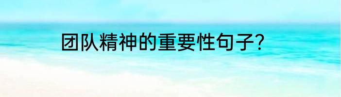 团队精神的重要性句子？